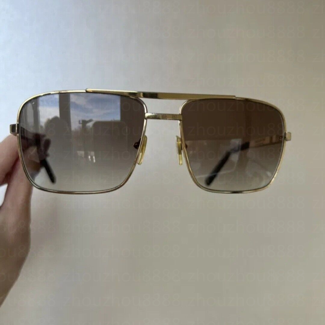 Sunglasses For Women and Men Summer 0259style Anti-Ultraviolet Retro Plate Square Full frame black gold Gradient grey lens fashion Eyeglasses Random Box