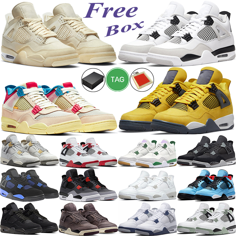 Box Free 4 4S retro Basketball Shoes Military Black Cat pine green University Blue Sail White Oreo Red Thunder Bred Midnight Navy Men Women sports Trainer Sneakers, #26
Box Free 4 4S retro Basketball Shoes Military Black Cat pine green University Blue Sail White Oreo Red Thunder Bred Midnight Navy Men Women sports Trainer Sneakers, #26