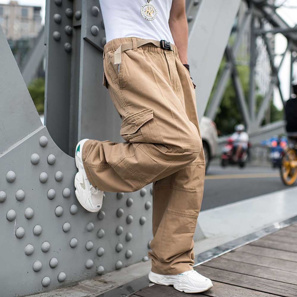 Men's Pants Men's casual hip-hop harem cotton straight Trousers wide leg oversized street clothing 230407