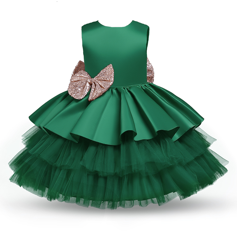 Girl's Dresses Girls Dresses Kids Summer Sleeveless Wedding and Birthday Party Sequin Bow Cake Vestidos Children Lace Smash Tutu Princess Dress 2