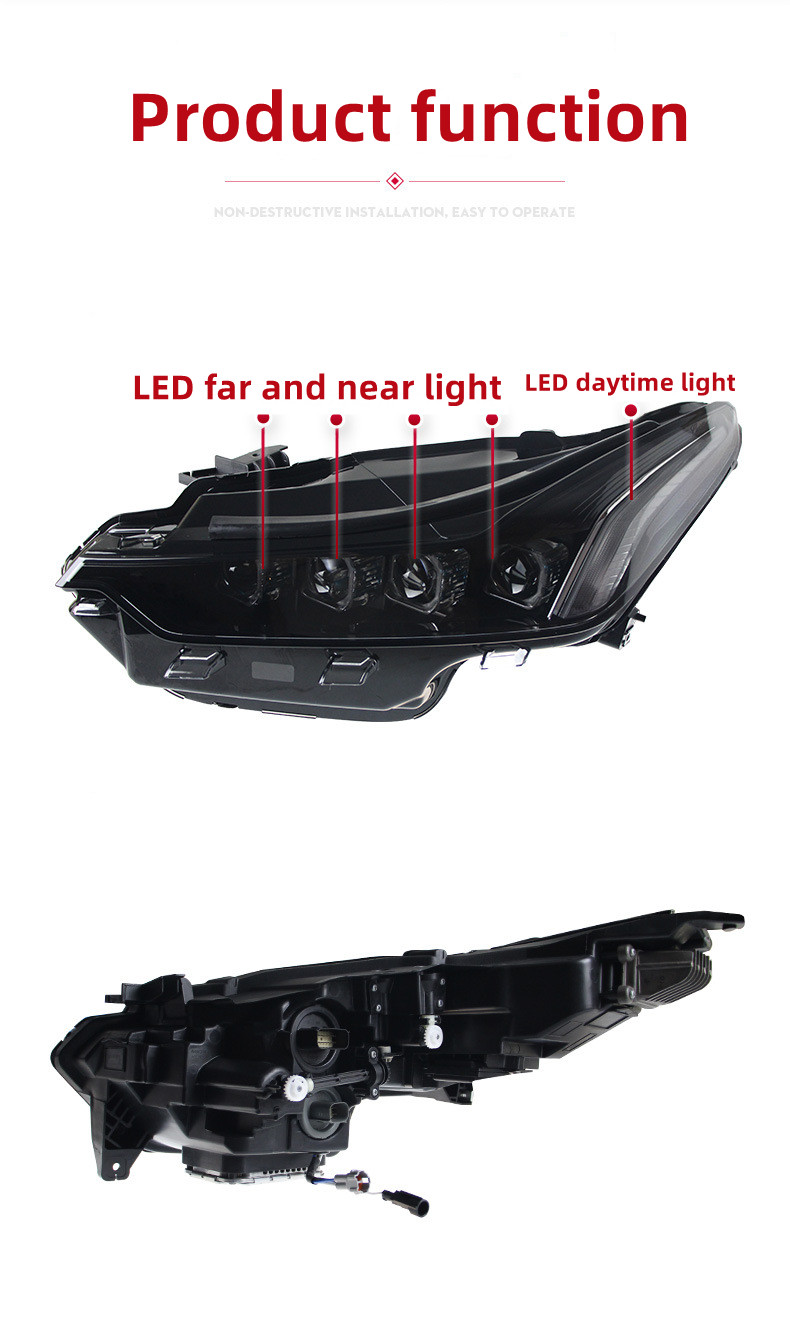For Cadillac CT5 20 19-2023 Headlamp Assembly Modified With LED Crystal Lens Running Horse Daytime Running Light
