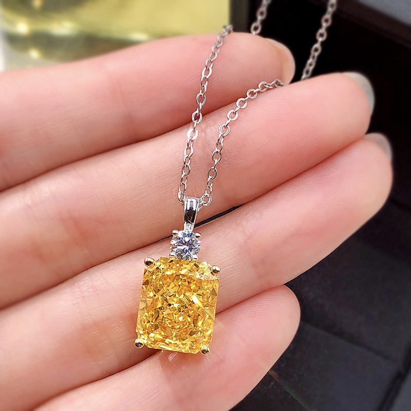 Fine Chocker Necklace White Gold Filled Engagement Wedding Pendants Necklace For Women Bridal Promise Jewelry Gift