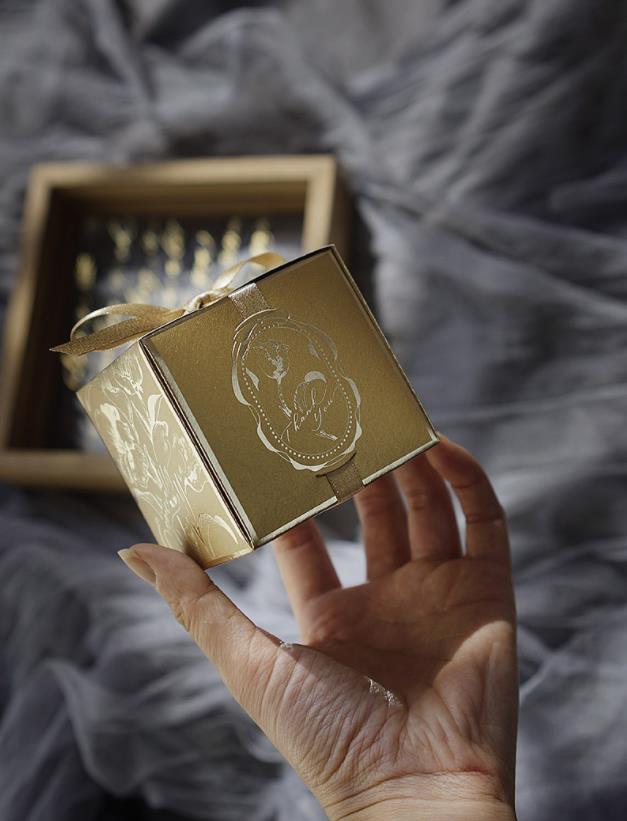 Candy Box Cookie Gift Wrap Romantic Wedding Favors Chocolate Boxes with Ribbon for Bridal Birthday Party Supplies Champaign Gold