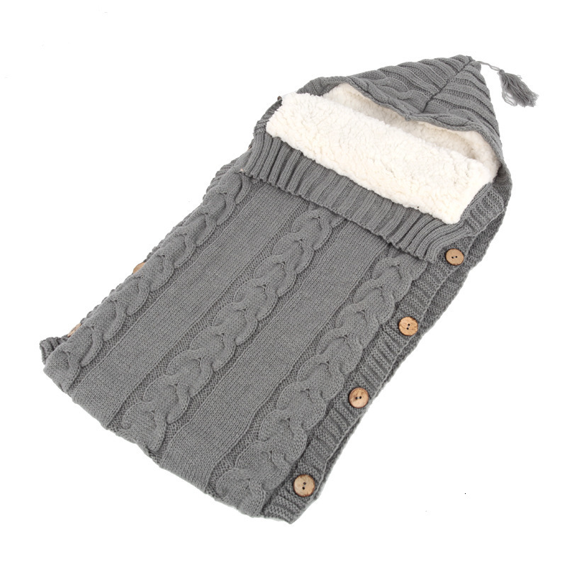 Sleeping Bags Baby Night Fruit Warm Thick Knitted Sleeping Bag Cute Winter Baby Equipment Clothing Pajamas born Home Warmth Accessories 230407