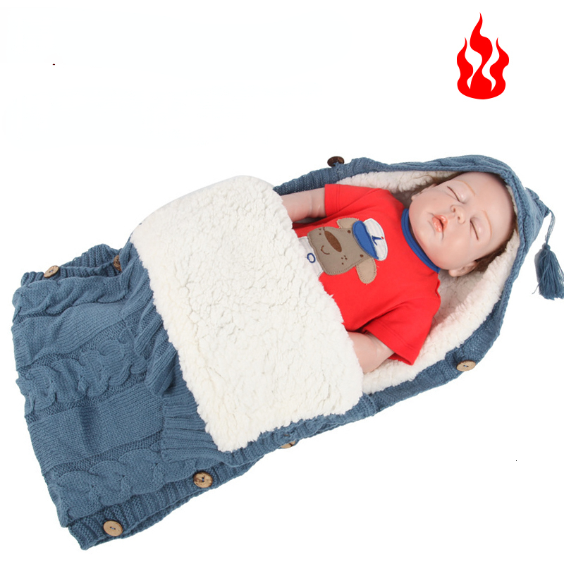 Sleeping Bags Baby Night Fruit Warm Thick Knitted Sleeping Bag Cute Winter Baby Equipment Clothing Pajamas born Home Warmth Accessories 230407