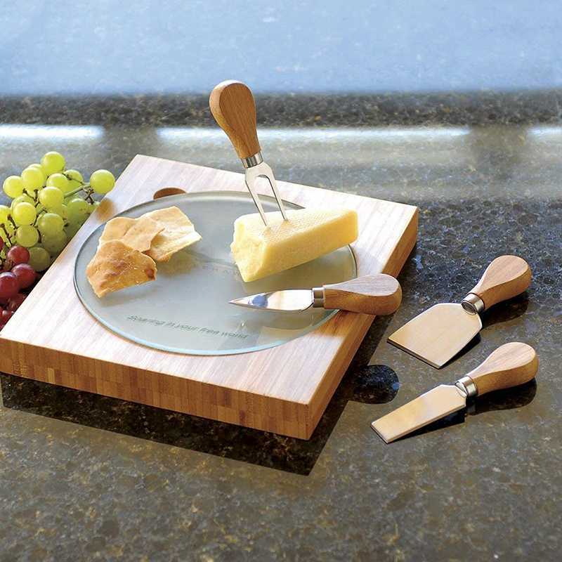 Update New 4 Piece Knives Set With Wooden Handle Stainless Knife Set For Spread Cheese Slicer And Butter Cutter