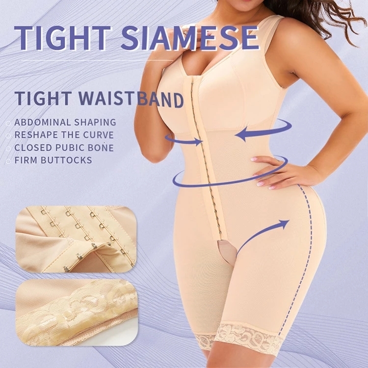 Women's Shapers Women's Fajas Colombian girl model with 3 breasts bra shape lace weight loss shorts tight corset family wearing waist traine