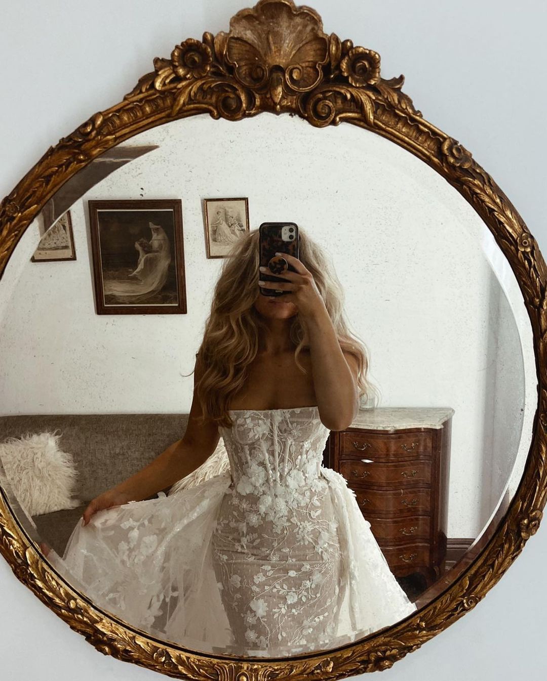 Berta Mermaid Dresses Overskirts Appliques Lace Wedding Dress Illusion Vintage Robe De Mariee Bridal Gowns 0515