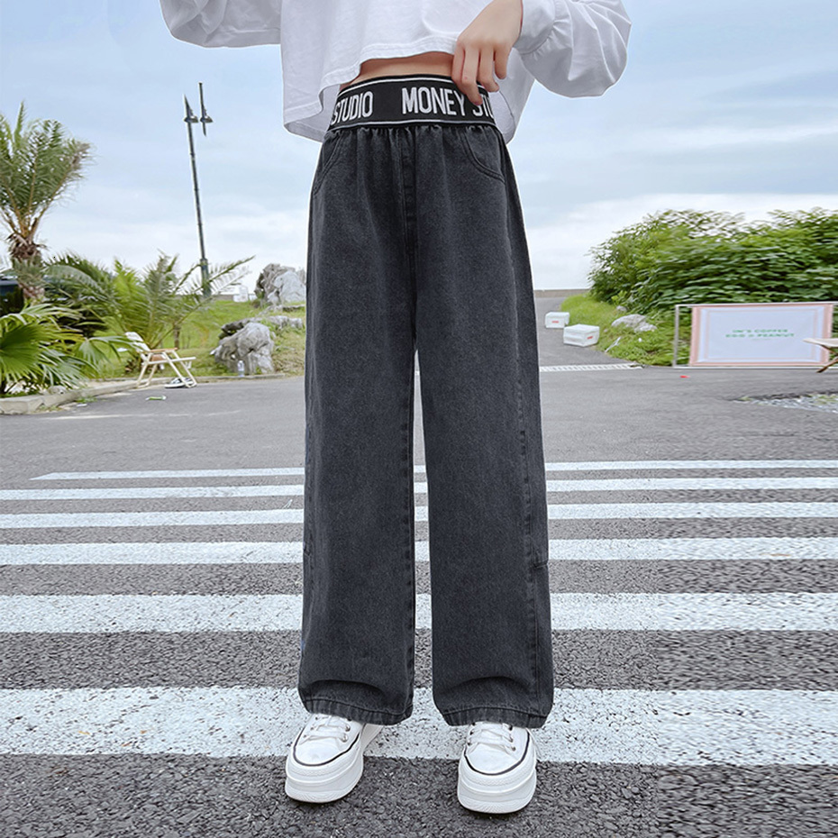 Jeans Jeans Girl Letter Pattern Children's Jeans Girl Casual Style Children's Jeans Spring Autumn Children's Clothing 6 8 10 12 14 2304