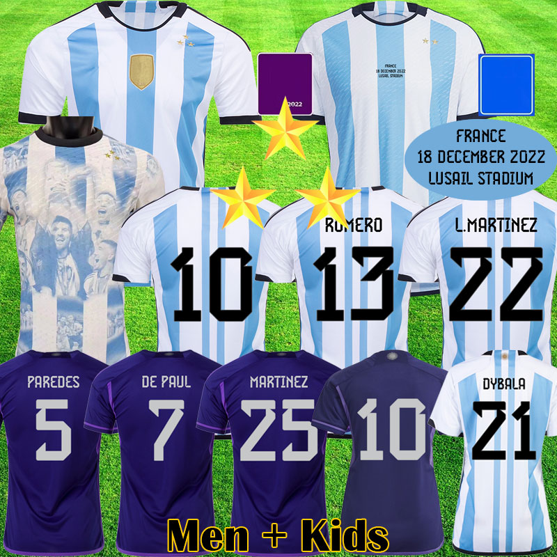 22 23 Argentina 3 Stars soccer JerseyS 2022 champions finals SPECIAL Fans player version DYBALA MARTINEZ Maradona football shirt Men women Kids sets uniform di maria, Player version away patch
22 23 Argentina 3 Stars soccer JerseyS 2022 champions finals SPECIAL Fans player version DYBALA MARTINEZ Maradona football shirt Men women Kids sets uniform di maria, Player version away patch