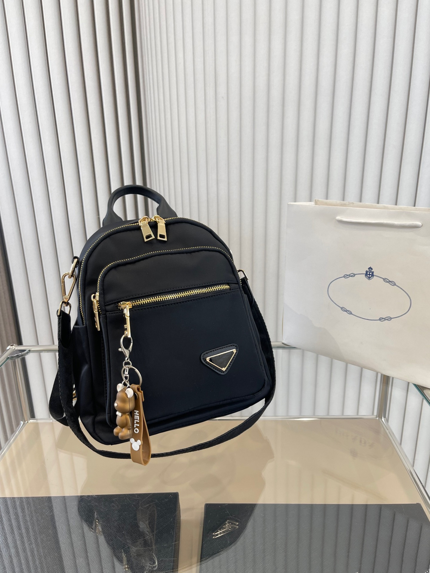 MT Mini Backpack Waterproof nylon backpack women's cute Handbag handbag fashion letter string shoulder bag Shopping school bag teen backpack, Black
MT Mini Backpack Waterproof nylon backpack women's cute Handbag handbag fashion letter string shoulder bag Shopping school bag teen backpack, Black