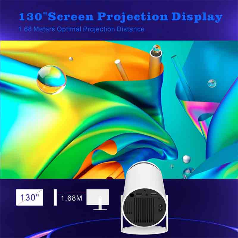 Projectors HY300 Home Theater Projector 4K HD Android 11 Dual WIFI 6.0 120 ANSI BT5.0 1080P 1280*720P Cinema Outdoor Portable Projector