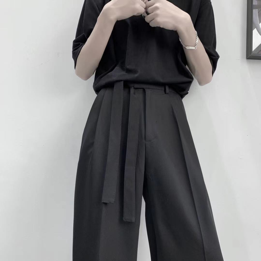 Men's Pants Belt Harajuku Set Pants Fashion Men's Pants Casual Wide Leg Large Pants Korean Street Clothing Men's Jacket Pants 230407