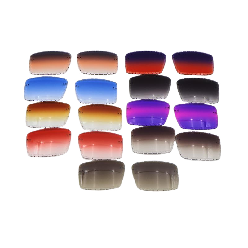 Wholesale Luxury Diamond Cut Lens Square Rimless Sunglasses Lens Fashion Accessories With C Decoration Metal Attachment Red Lens or Brown Lens or Gray lens