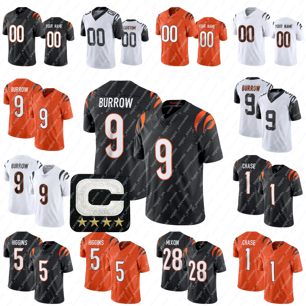 Joe Burrow Football Jersey Ja'Marr Chase Tee Higgins Sam Hubbard Andrei Iosivas Chase Brown Myles Murphy Cam Taylor-Britt Evan McPherson Trenton Irwin Drew Sample