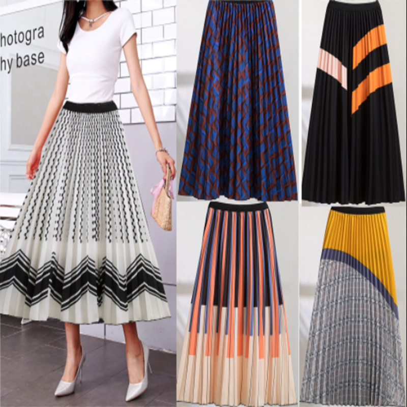 Skirts Fashion Casual Half-length Skirt Large Pleated Long A-line Striped Pattern Women Wavy Graphics Creative, 1095-150
Skirts Fashion Casual Half-length Skirt Large Pleated Long A-line Striped Pattern Women Wavy Graphics Creative, 1095-150