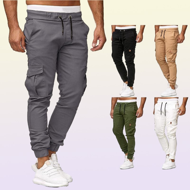 Men Pants 95 Cotton Cargo Pants style Slim Fit Outwear Sportswear Sweatpants Joggers Sweats Men Khaki Army Green8519703