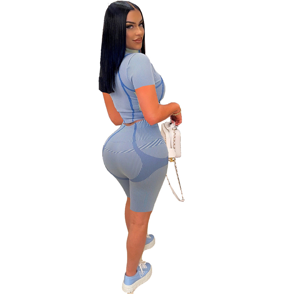 2023 Designer Summer Outfits Women Tracksuits Two 2 Pieces Sets Short Sleeve Jacket and Shorts Matching Sets Sportswear Fitness Yoga Suits Wholesale C