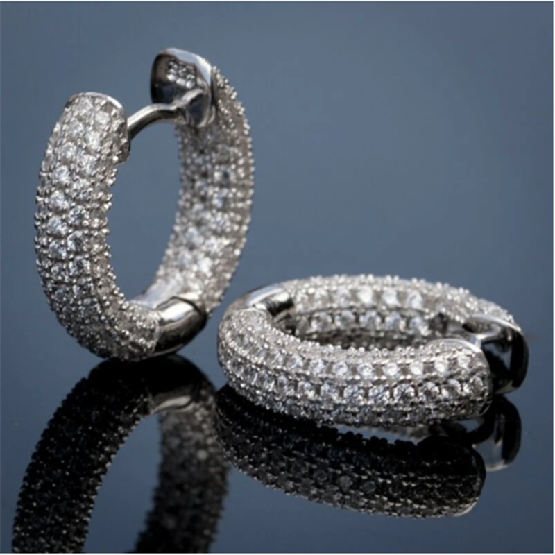 20 Styles 925 sterling silver Charm Hoop Earring AAAAA Zircon Jewelry Party Wedding Earrings for Women Bridal Promise Birthday Jewelry