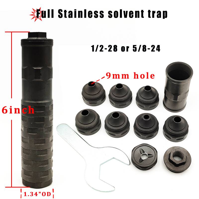 Stainless steel Solvent Trap Fuel Filter 6" 9mm hole 1.34"OD Spiral Baffle Cups 1/2-28 5/8x24
Stainless steel Solvent Trap Fuel Filter 6" 9mm hole 1.34"OD Spiral Baffle Cups 1/2-28 5/8x24