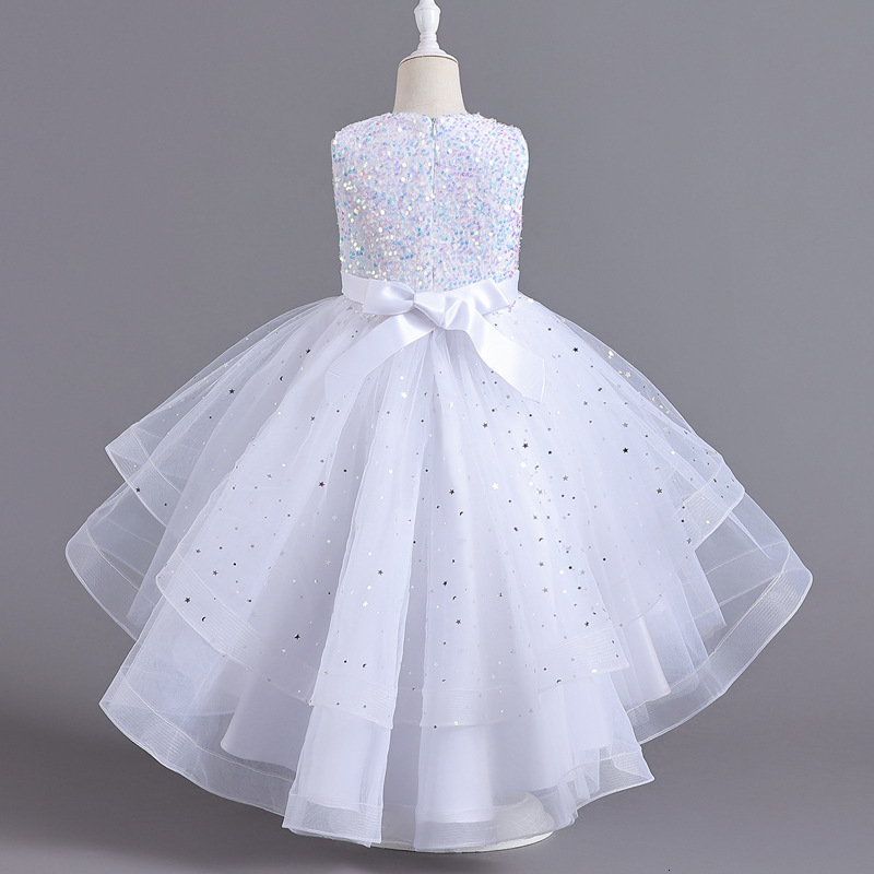 Girl's Dresses Flower Girls Princess Sequins Baby Wedding Christmas Party Trailing Dress Teenager Children Kids Elegant Vestidos for 3-15Years 23