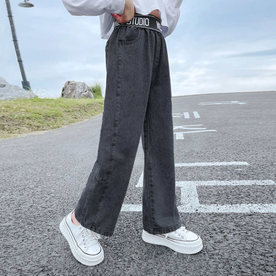 Jeans Jeans Girl Letter Pattern Children's Jeans Girl Casual Style Children's Jeans Spring Autumn Children's Clothing 6 8 10 12 14 2304