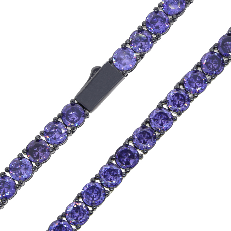 New Black Color Shining CZ necklace bracelet set Iced Out Bling Cubic Zirconia Tennis Chain Women Men Hip Hop Bracelet Bangle necklaces Jewelry wholes