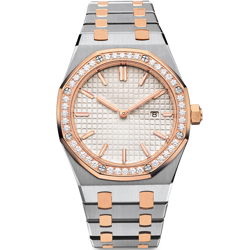 Business men's watch, timer watch, exquisite rainbow ring diamond watch, deep waterproof design, sapphire glass