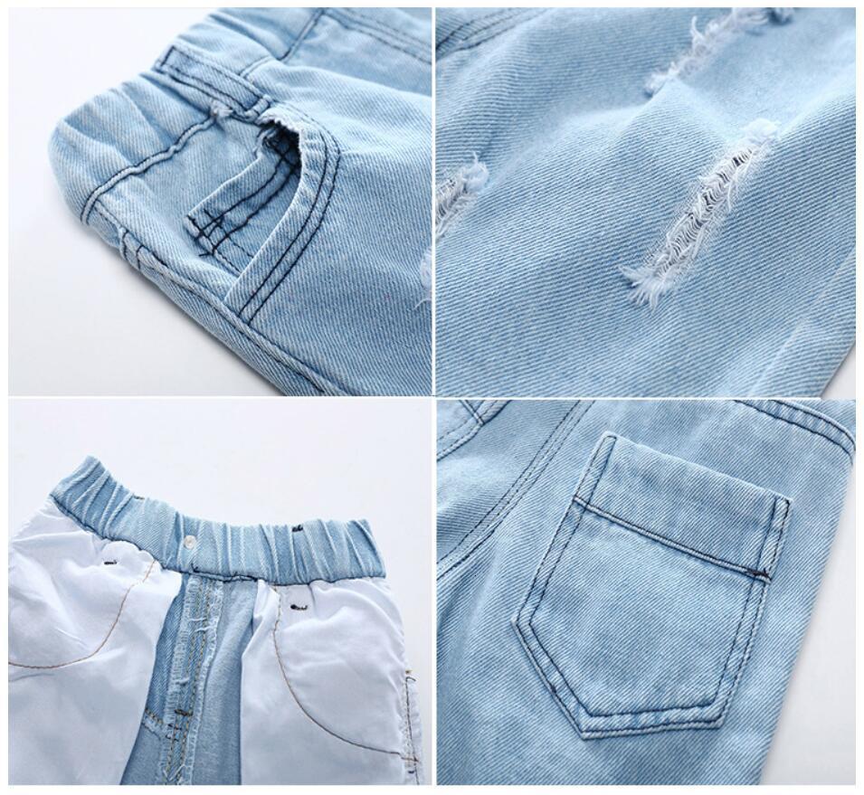 Shorts Summer Boys' Denim Shorts Fashion Hole Children's Jeans Korean Style Boys' Casual Denim Shorts Children 2 3 4 5 6 7 8 Years Old 