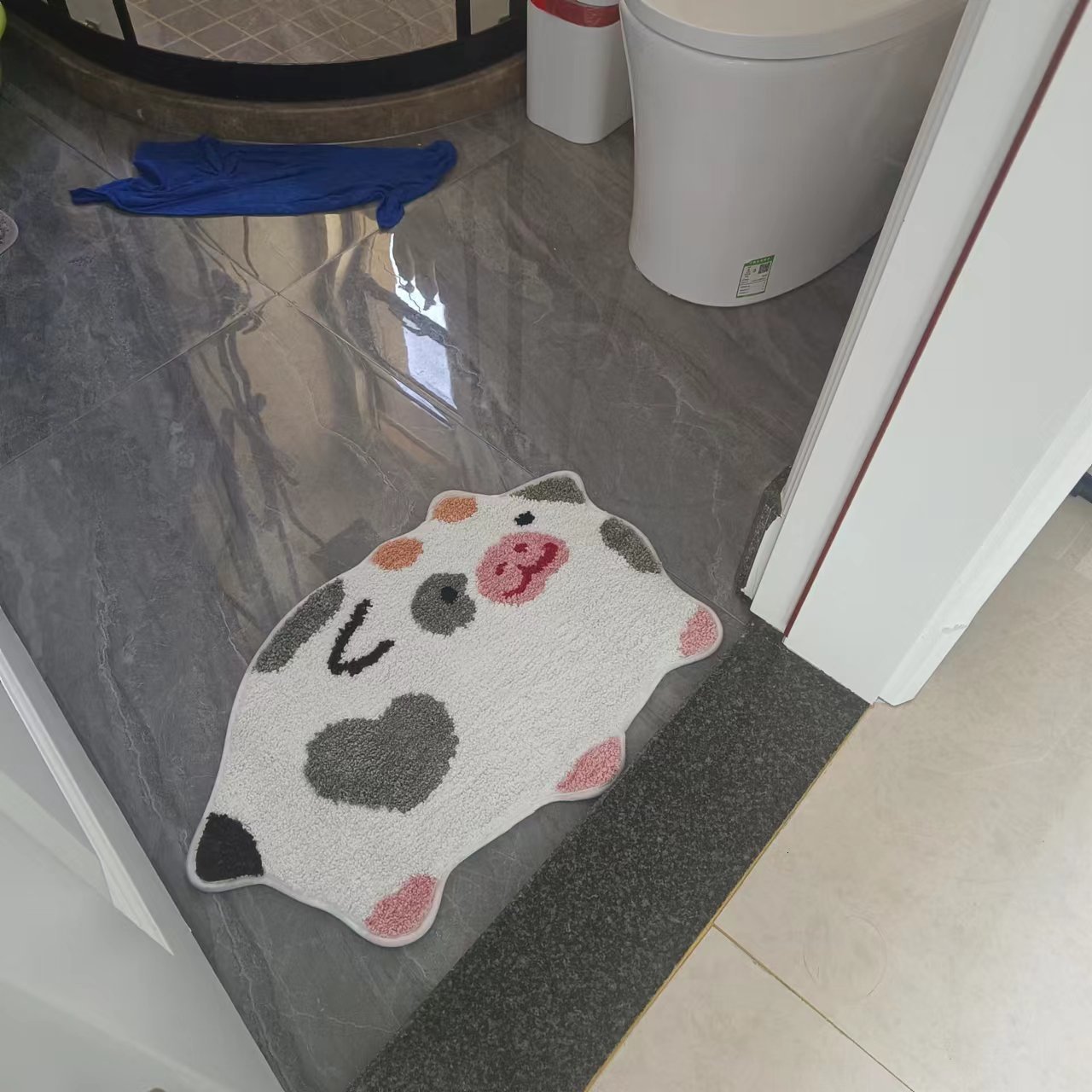 Carpet Cow Print Cute Bathroom Rugs Non Slip Soft Absorbent Bath Mat Washable Floor Rug Carpets Indoor Decoration for Living Room 230407