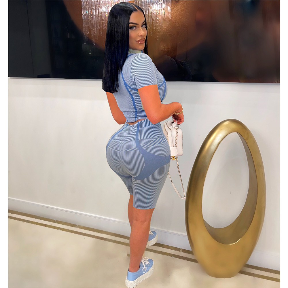 2023 Designer Summer Outfits Women Tracksuits Two 2 Pieces Sets Short Sleeve Jacket and Shorts Matching Sets Sportswear Fitness Yoga Suits Wholesale C