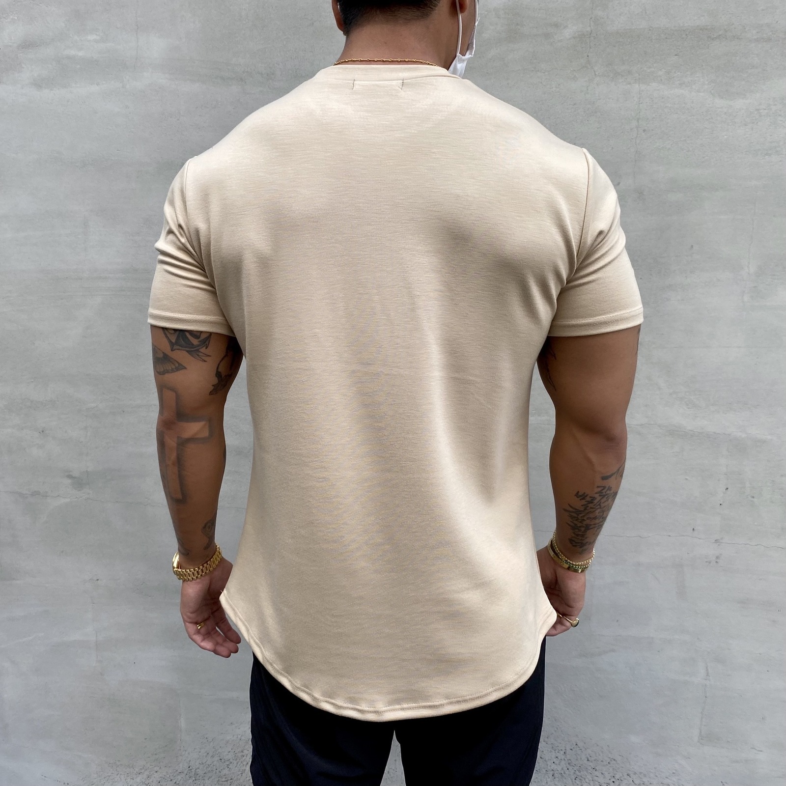 Men's T-Shirts Summer Gym T-shirt Men's Clothing Bodybuilding Fitness Loose Casual Short Sleeve T-shirt Cotton Fashion Muscle T-shirt Men�
