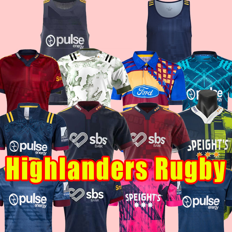 RUGBY Jerseys Highlanders 19 20 21 22 23 2021 2022 2023 black home away size S-5XL retro pants short training shirt VEST Tshirt