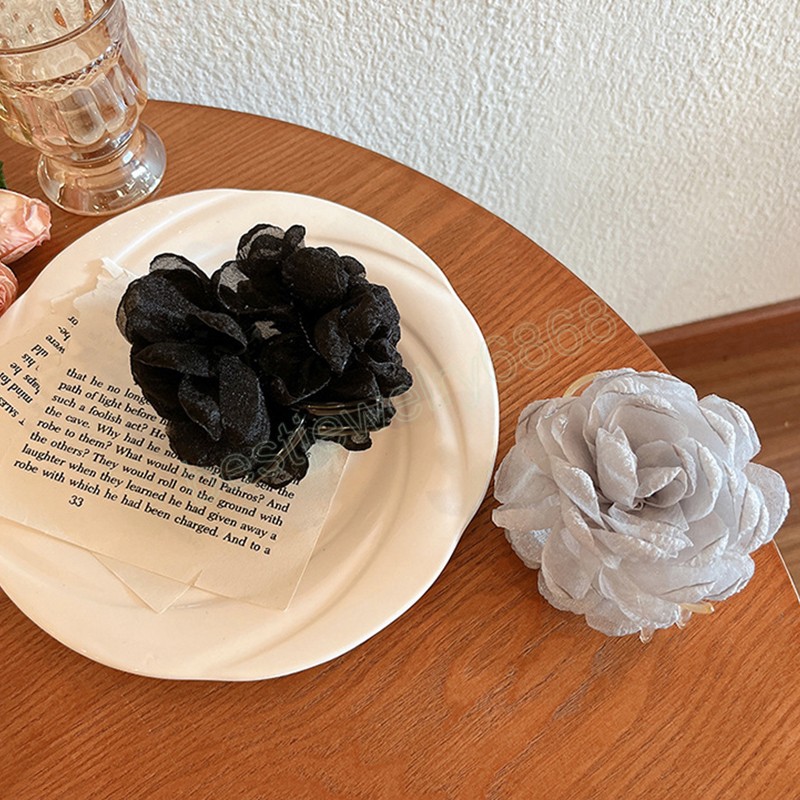 Hair Claw Clip Grab Clip Hairpin Big Flower Ponytail Clip Flower Shaped Clip Women Hair Accessories Handmade DIY
