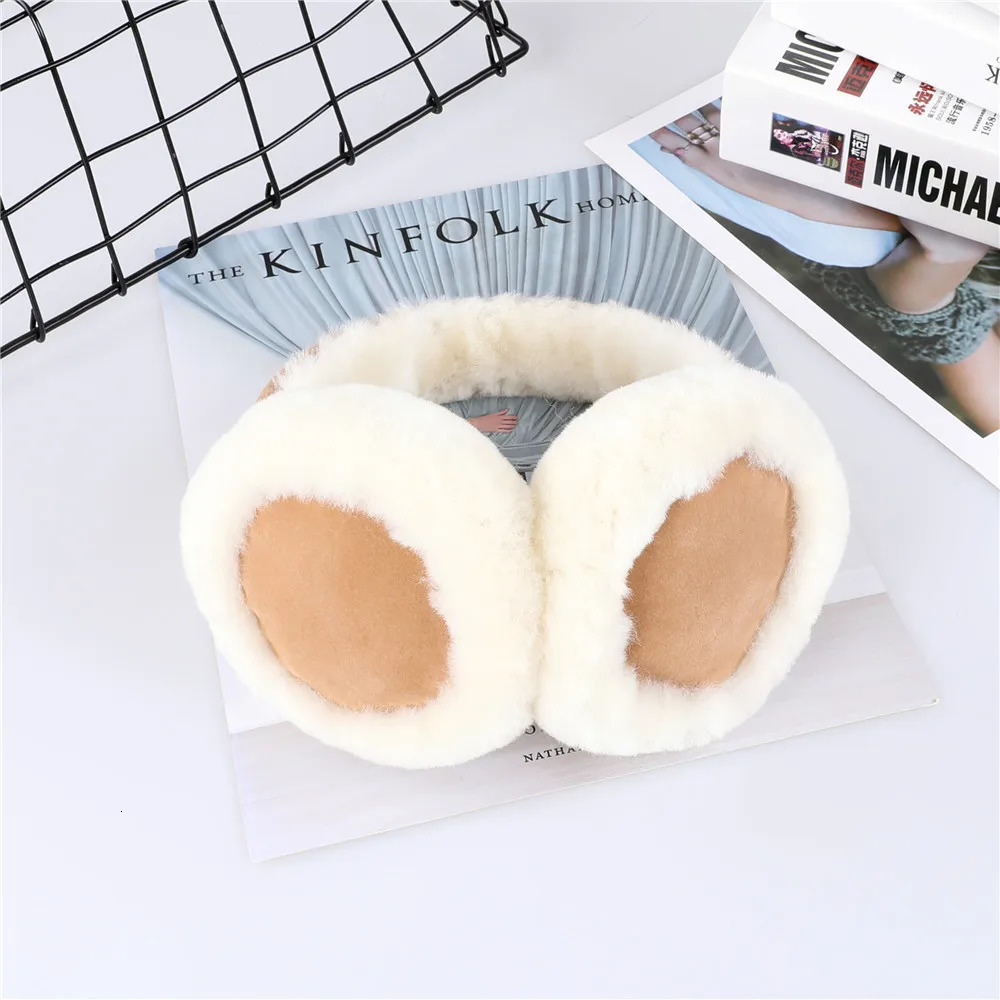 Ear Muffs Unisex Winter Warm Shearling Wool Earmuffs Ear Earflap Plush Earmuff Girls Ladies Women Hairbands Ear Muffs Ear Warmer 231107