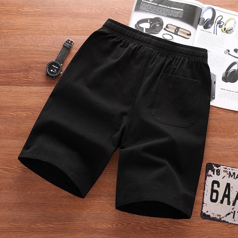 Men's Shorts linen summer casual men's shorts Bermuda breathable beach board shorts Men's sports pants 230408