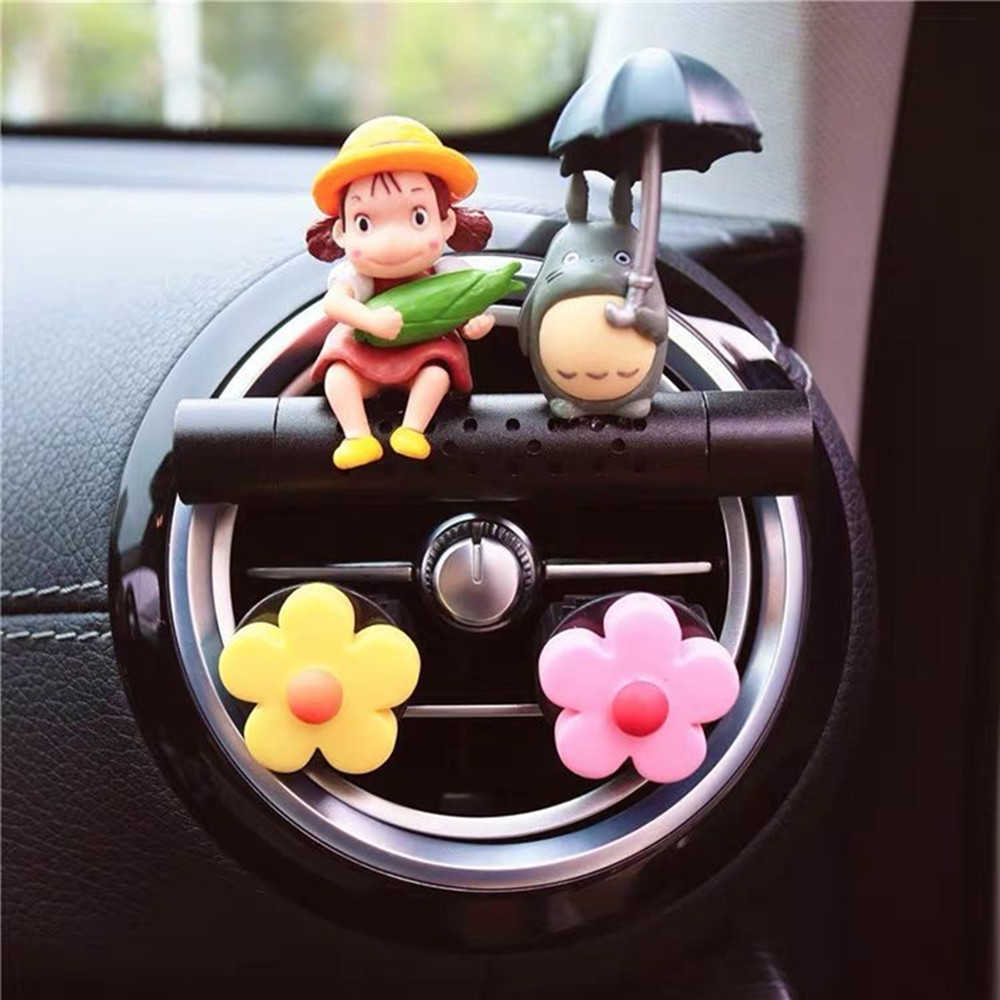 Interior Decorations Car air freshener cartoon girl riding a broom cute interior perfume metal aromatherapy vent decorations auto accessories AA230407