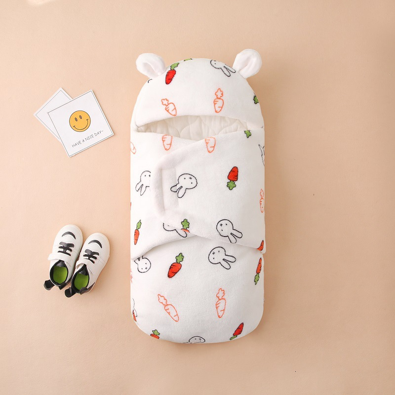 s Baby soft baby packaging blanket cashmere envelope baby cotton thick baby 0-12 months old 230407