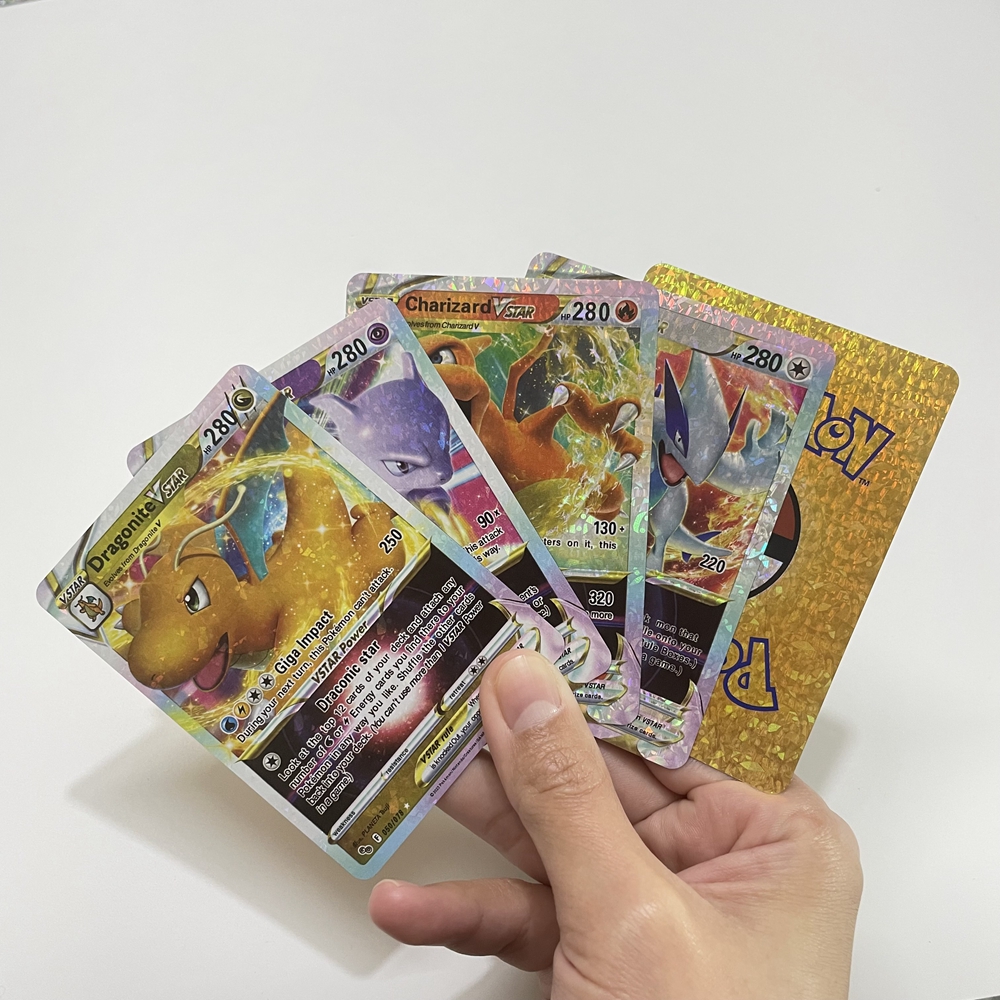 2023 Latest Pokemon Game Cards Full Art Diamond Flash TCG Cards Waterproof Bendable Pokemon Vstar V Vmax GX EX DX
2023 Latest Pokemon Game Cards Full Art Diamond Flash TCG Cards Waterproof Bendable Pokemon Vstar V Vmax GX EX DX