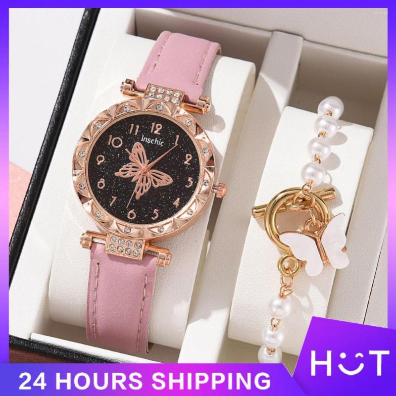 Wristwatches Women Fashion Watch Set No Box Quartz Wristwatch Luxury Crystal Rhinestone Pearl Watches Butterfly Bracelet, A5 watch
Wristwatches Women Fashion Watch Set No Box Quartz Wristwatch Luxury Crystal Rhinestone Pearl Watches Butterfly Bracelet, A5 watch