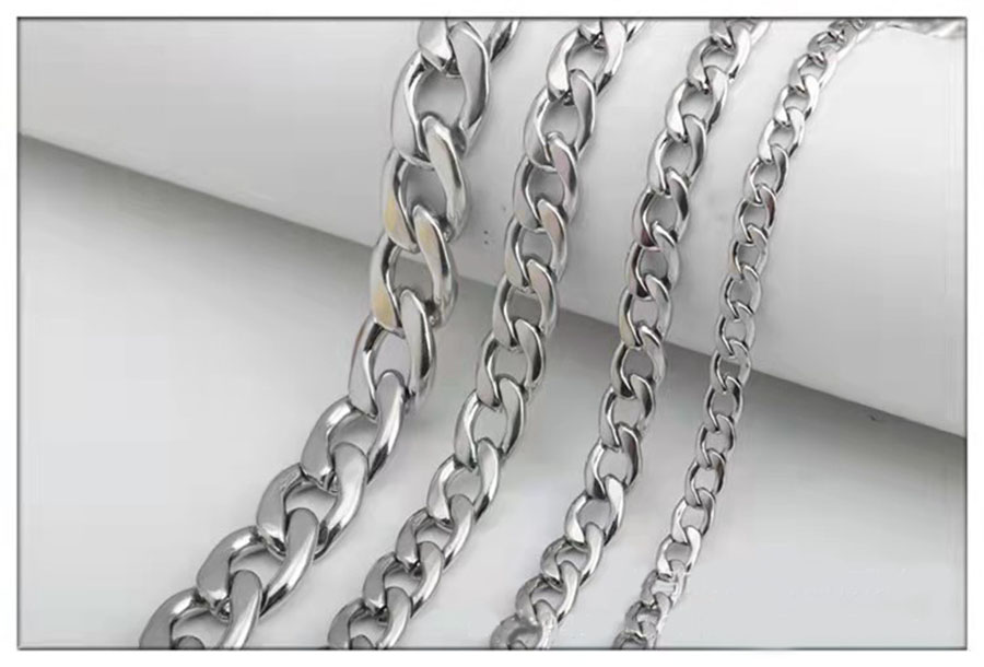 Stainless Steel Cuban Chain Necklace For Men Women Hip Hop Silver Thick Chain Necklaces Curb Link Chain Necklace Trend Jewelry 3Mm 5Mm 7Mm 9Mm