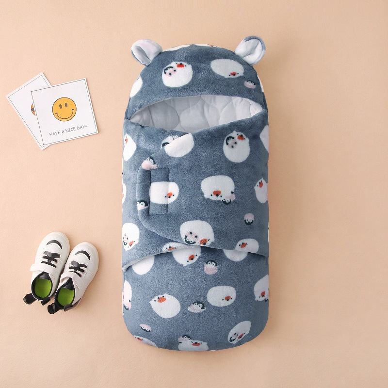 s Baby soft baby packaging blanket cashmere envelope baby cotton thick baby 0-12 months old 230407