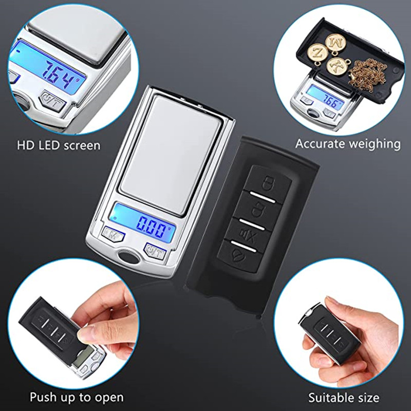 Portable Mini Digital Pocket Scales High Precision 200g/100g 0.01g Car Key Shape Electronic Scale For Gold Sterling Jewelry Kitchen Food Gram Balance 