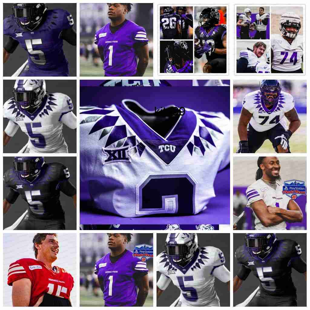 Custom TCU Horned Frogs Football Jersey TCU Jerseys Taye Barber DJ Allen Keontae Jenkins Terrence Cooks Jr. Quincy Brown Savion Williams Derius Davis Kendre Miller, Add patch 4
Custom TCU Horned Frogs Football Jersey TCU Jerseys Taye Barber DJ Allen Keontae Jenkins Terrence Cooks Jr. Quincy Brown Savion Williams Derius Davis Kendre Miller, Add patch 4