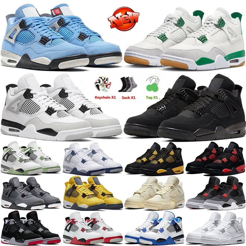 Jumpman 4 basketball shoes for men women 4s Pine Green Military Black Cat Sail Red Thunder White Oreo Cool Grey University Blue Seafoam mens sports sneakers trainers
Jumpman 4 basketball shoes for men women 4s Pine Green Military Black Cat Sail Red Thunder White Oreo Cool Grey University Blue Seafoam mens sports sneakers trainers