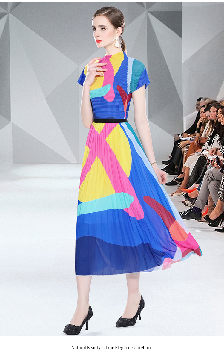 Vintage Blue Striped Two Piece Dress Women Sexy V-Neck Ruffle Short Tops High Waist Split Wide Leg Pants Female Suit New 2024