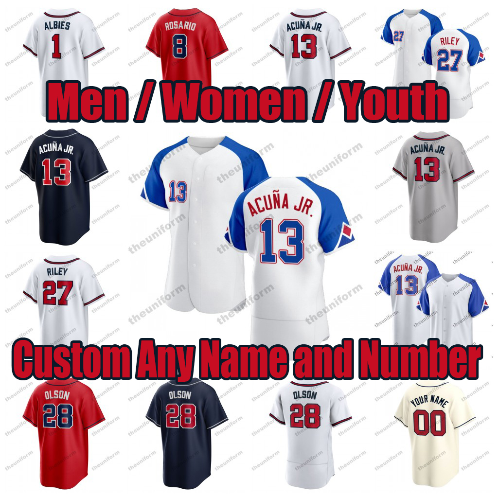 2023 Custom Men Baseball Jerseys 13 Acuna Jr 28 Olson 54 Fried 31 Maddux 1 Albies 27 Riley 18 Grissom 44 Aaron 24 Sanders 23 Harris II 50 Morton Women Youth Fan Jersey, Color 1
2023 Custom Men Baseball Jerseys 13 Acuna Jr 28 Olson 54 Fried 31 Maddux 1 Albies 27 Riley 18 Grissom 44 Aaron 24 Sanders 23 Harris II 50 Morton Women Youth Fan Jersey, Color 1