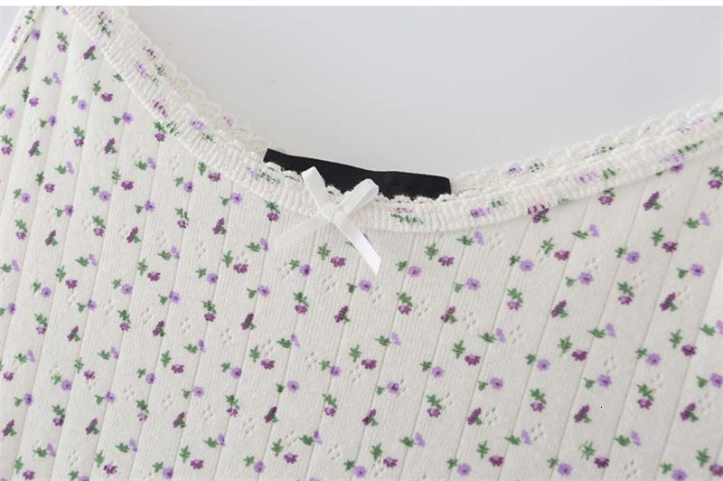 Camisoles Tanks Women Pink Floral Print Tank Tops Spring Fashion Ladies Cropped Sling Tops Girls Sweet Camis Short Cute Tank 230420