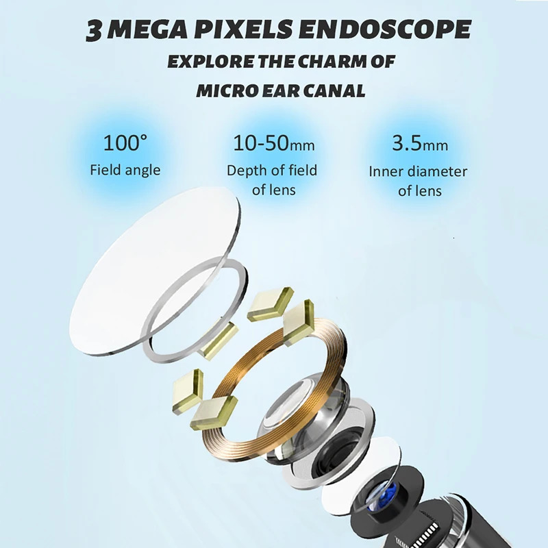 Other Health Beauty Items Supplies Ear Wax Cleaner Camera Otoscopes Professional Visible Ear Pick Endoscope Clean Ears Wax Kit for iPhone Android 2310