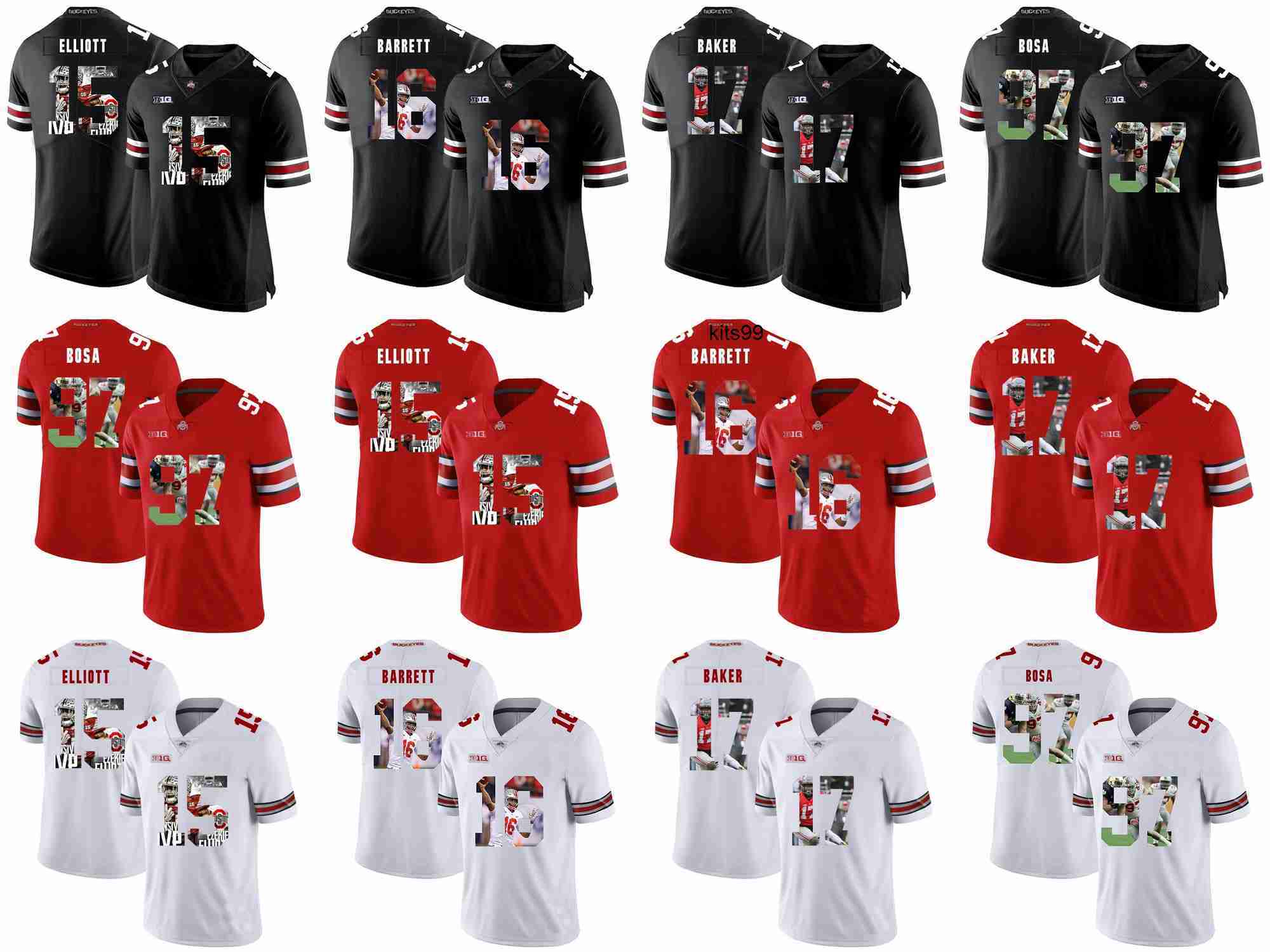 Ohio State Buckeyes # Ezekiel Elliott J.T. Barrett Jerome Baker Joey Bosa College Football Stitched Jerseys White Black Red, 15 black
Ohio State Buckeyes # Ezekiel Elliott J.T. Barrett Jerome Baker Joey Bosa College Football Stitched Jerseys White Black Red, 15 black